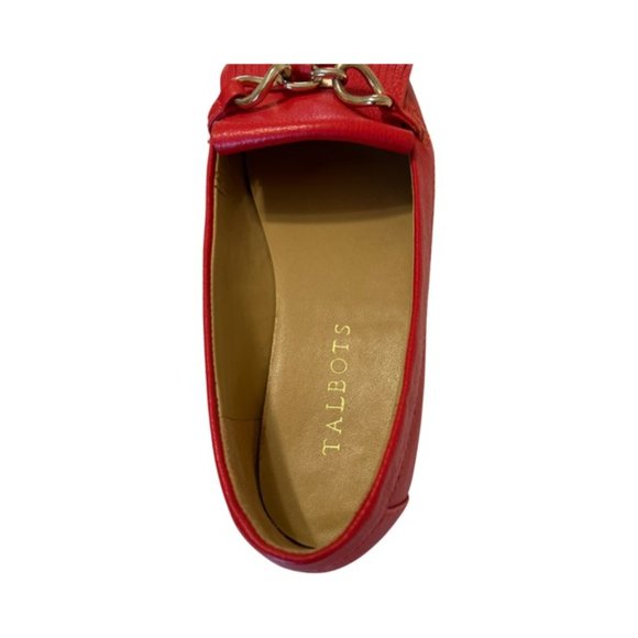 Talbots Red Leather Tassel Loafers Size 6.5 - Picture 8 of 9